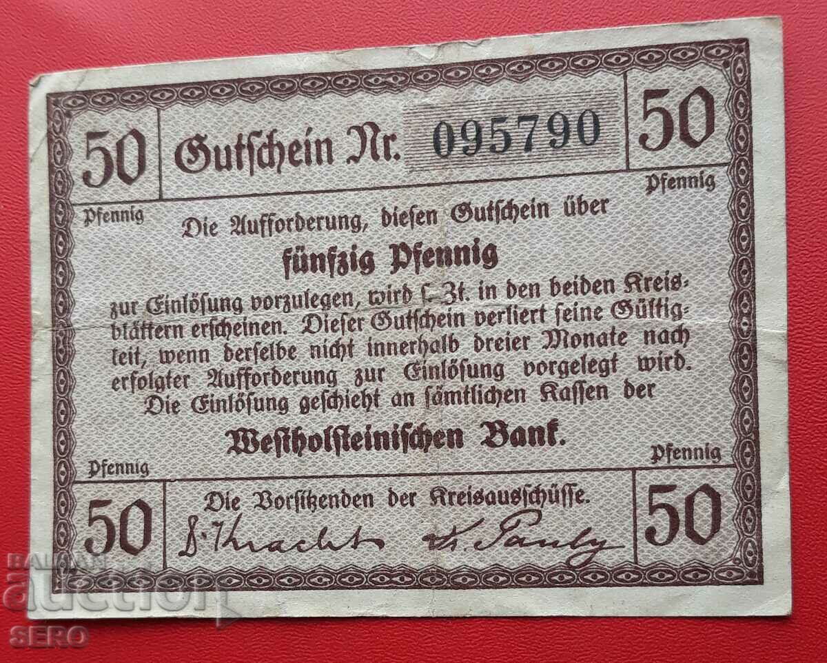 Bancnota-Germania-Schleswig-Holstein-Dietmarschen-50 pfennig