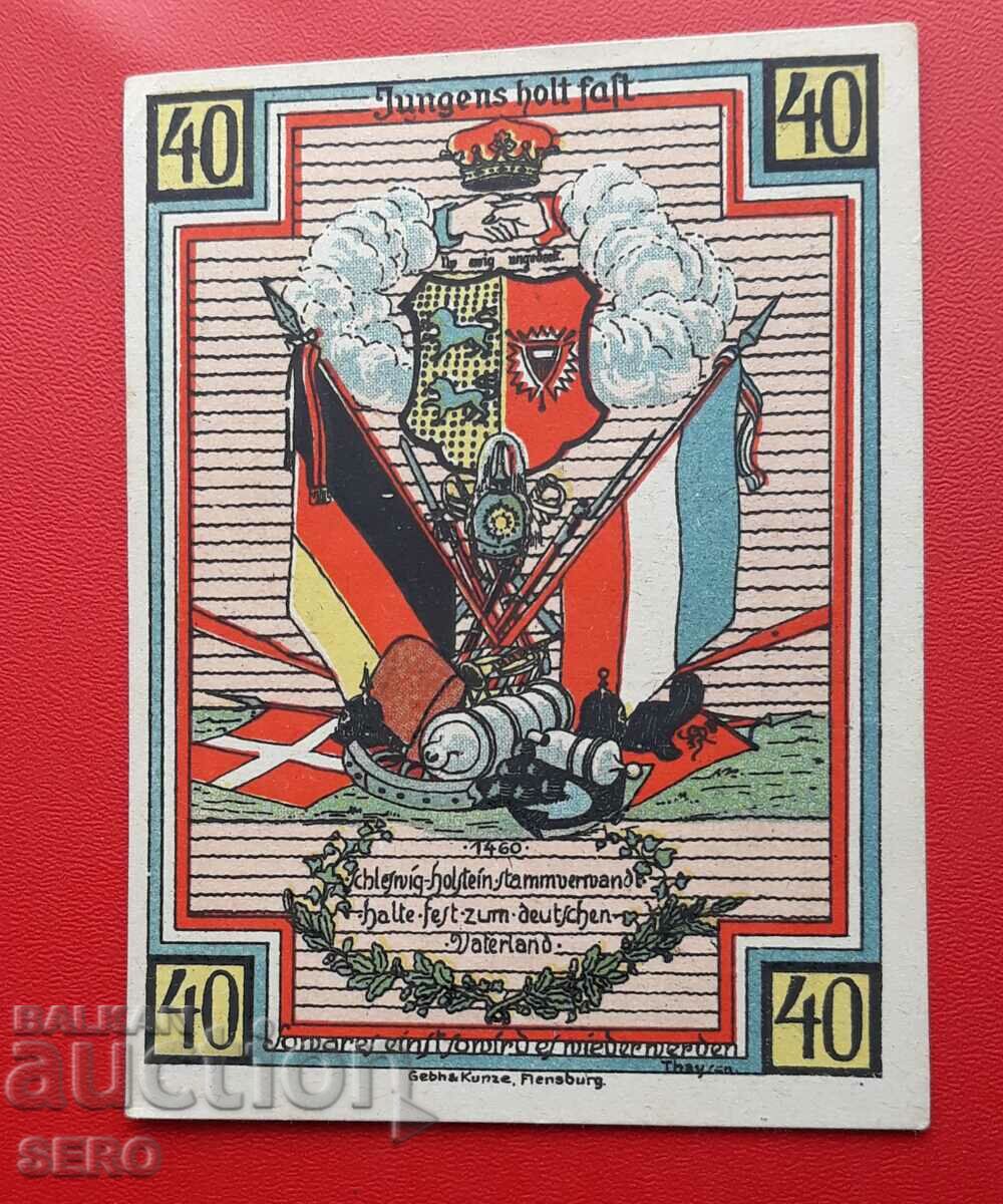 Bancnota-Germania-Schleswig-Holstein-Stedesand-40 pfennig 1920