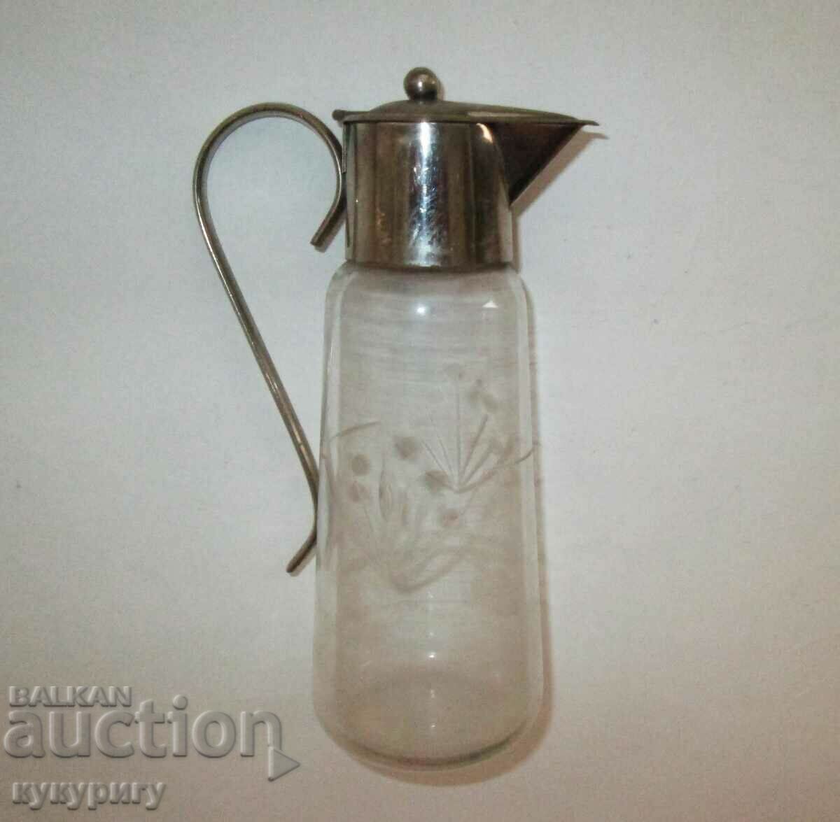 Old 1930s Crystal Glass Jug