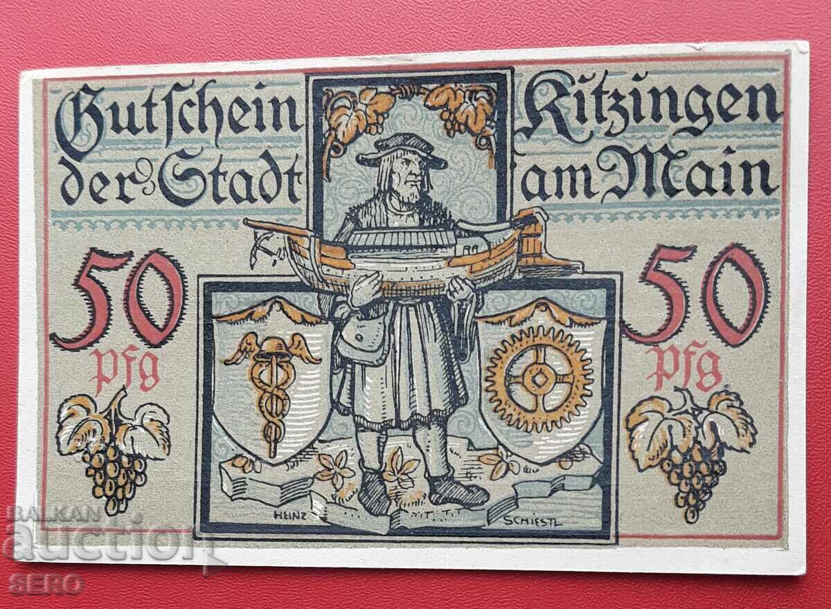 Банкнота-Германия-Бавария-Китцинген-50 пфенига 1921