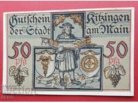 Банкнота-Германия-Бавария-Китцинген-50 пфенига 1921