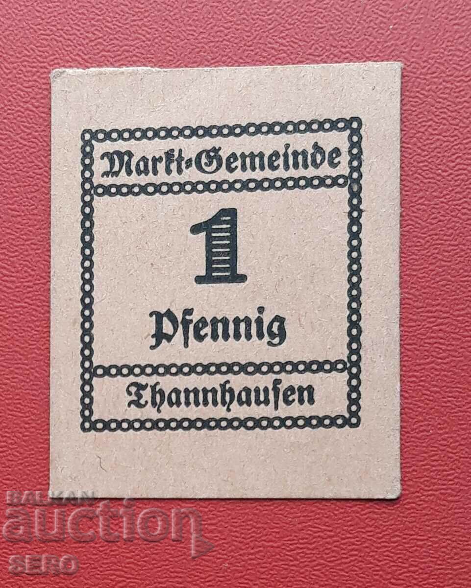 Τραπεζογραμμάτιο-Γερμανία-Βαυαρία-Tanhausen-1 pfennig-μονόπλευρο