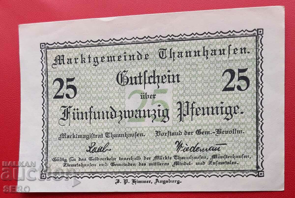Bancnota-Germania-Bavaria-Tanhausen-25 pfennig