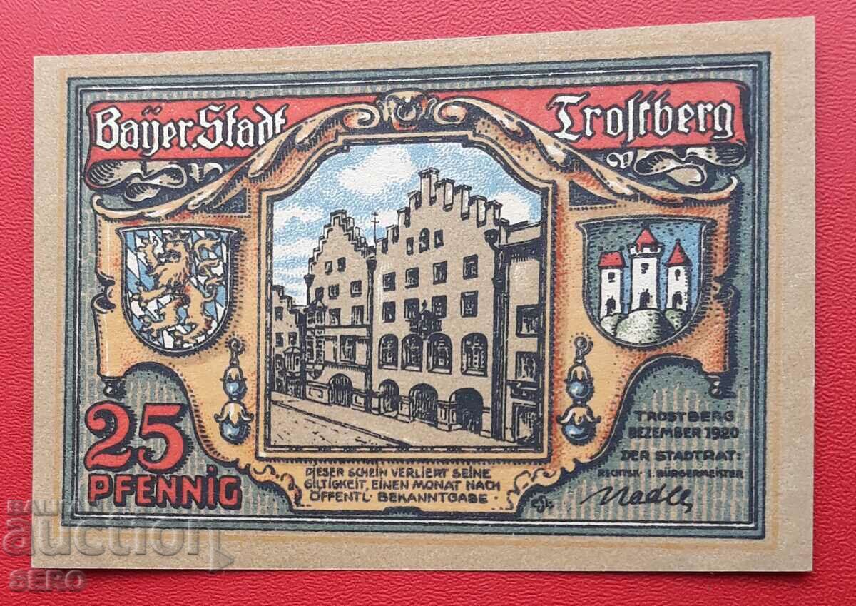 Bancnota-Germania-Bavaria-Trollberg-25 pfennig 1920