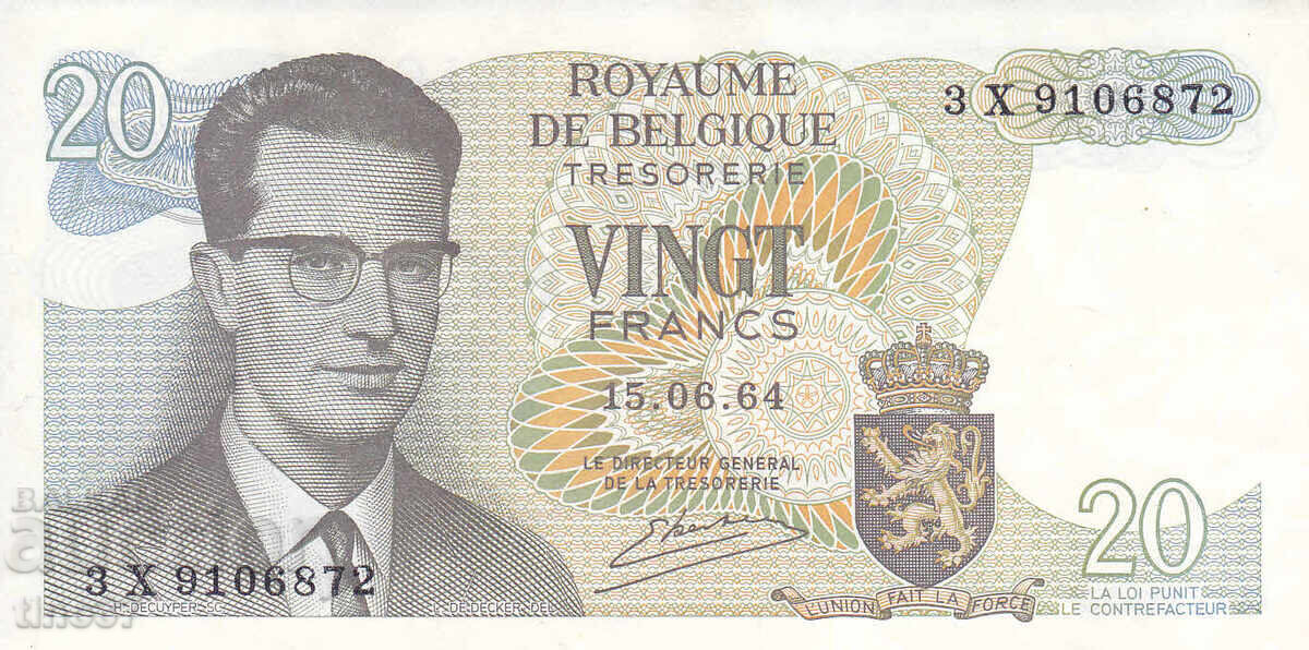 tino37- ΒΕΛΓΙΟ - 20 ΦΡΑΓΚΟ - 1964- XF με τιμή 4.90 BGN | € 2.51 tino37- ΒΕΛΓΙΟ - 20 ΦΡΑΓΚΟ - 1964- XF με τιμή 4.90 BGN | € 2.51