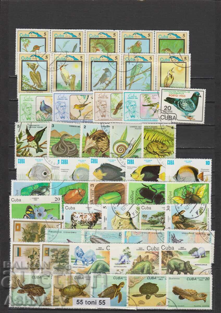 Cuba lot Fauna 50 pieces with stamp