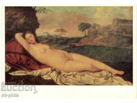 Old postcard - art - Giorgione, Sleeping Venus