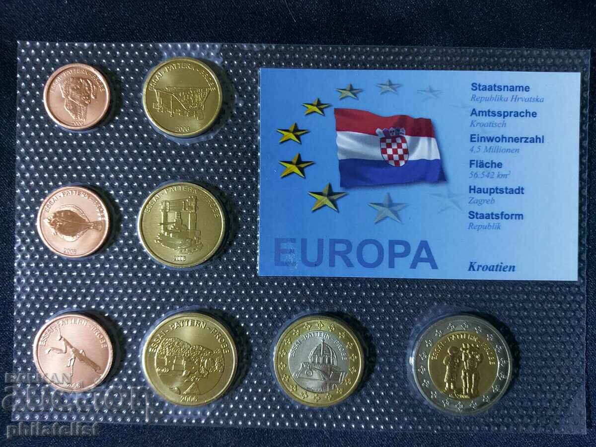 Пробен Евро Сет - Хърватия 2006 , 8 монети