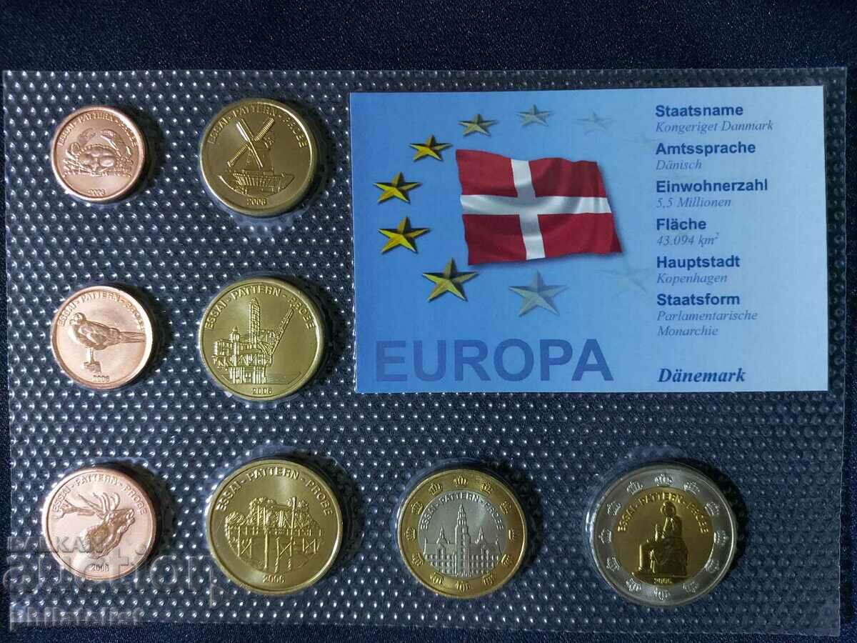 Set Euro de probă - Danemarca 2006, 8 monede