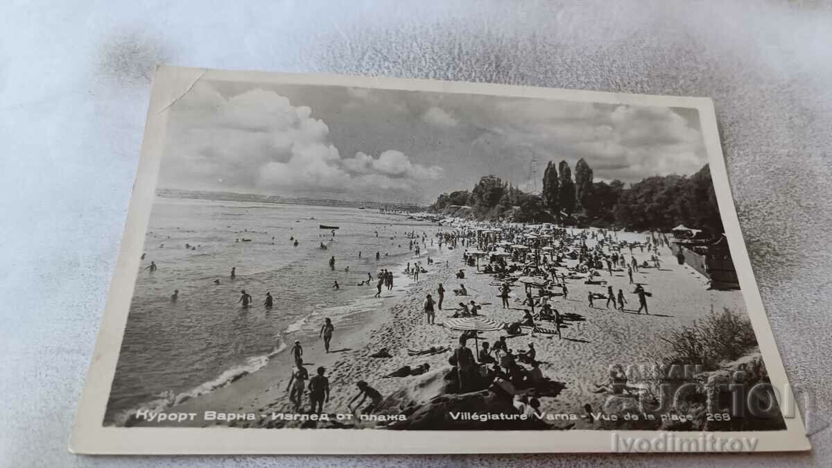 Пощенска картичка Варна Изглед от плажа
