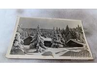 Пощенска картичка Две хижи в планината през зимата 1961