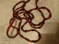 Natural ruby necklace and bracelet set