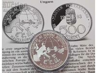 Silver 500 Forint 1993 Hungary EU Integration