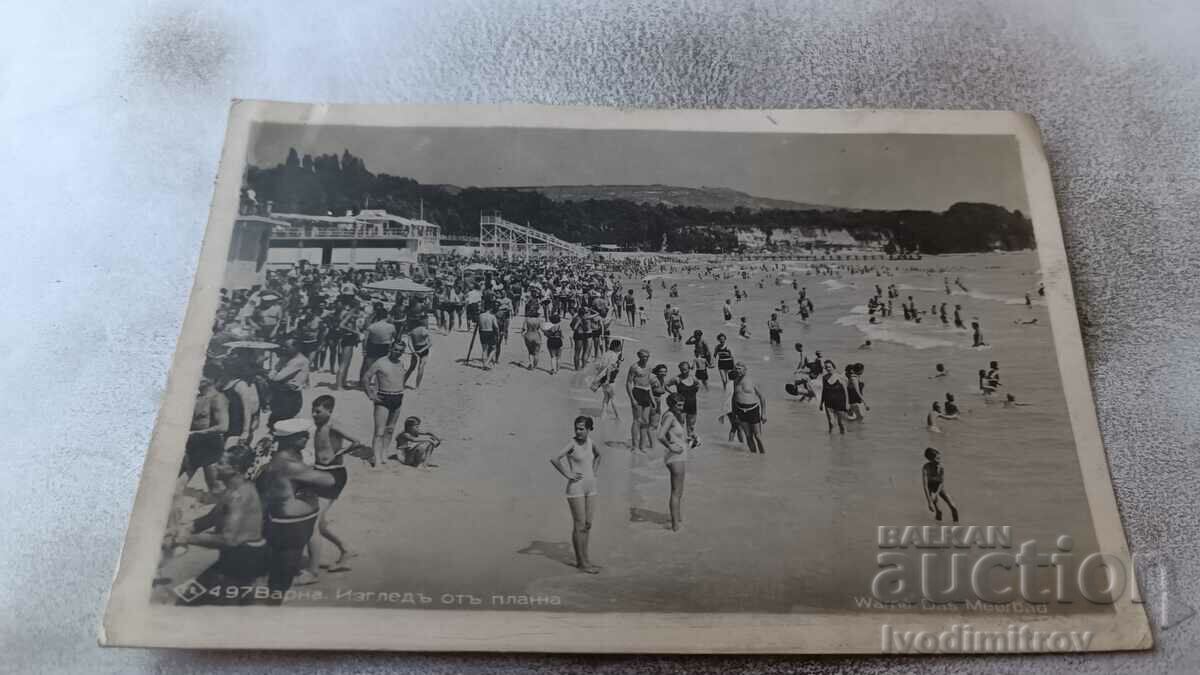 Carte poștală Varna Vedere de la plajă 1947