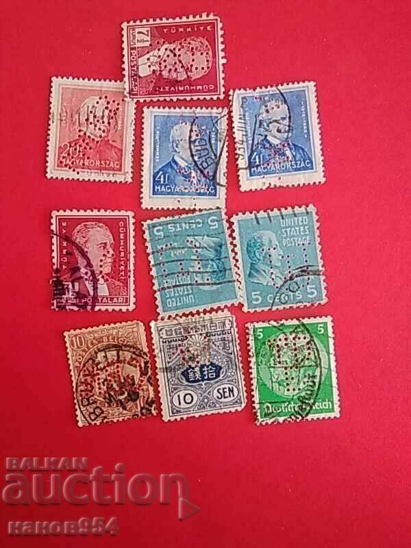 Δημοπρασία Γραμματόσημα με διάτρηση εταιρείας.