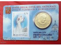 Coin card - Vatican #1/2011 with 50 cents 2011