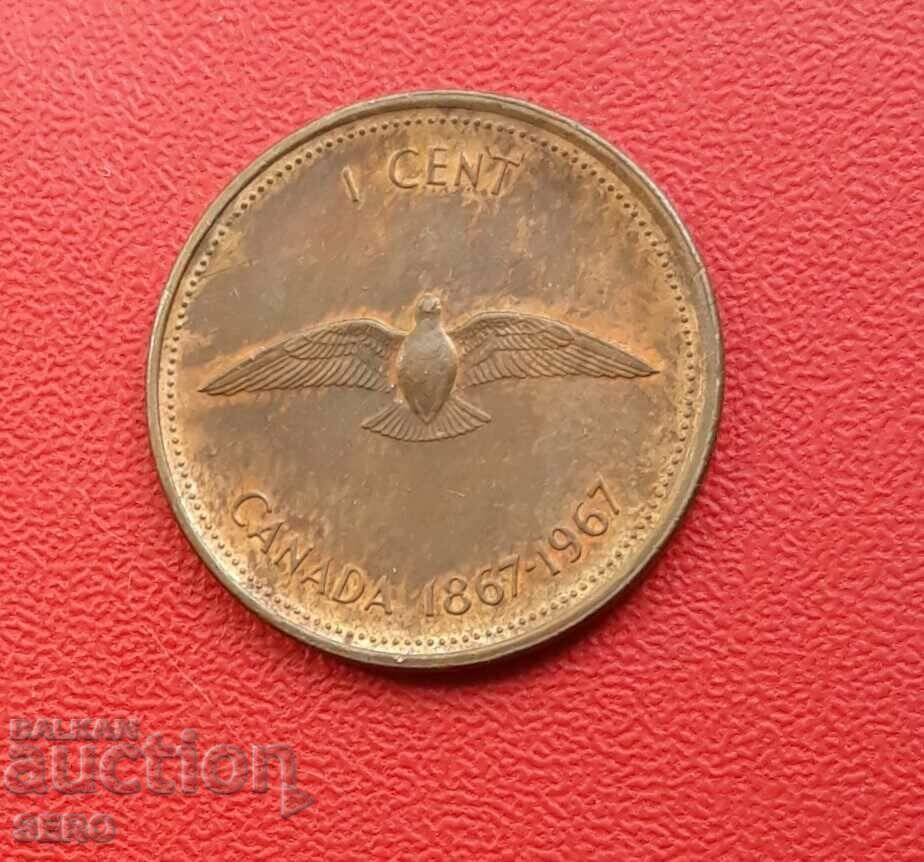 Canada-1 cent 1967-aniversare 100 Canada
