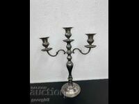 Large silver-plated candlestick - three. #5607