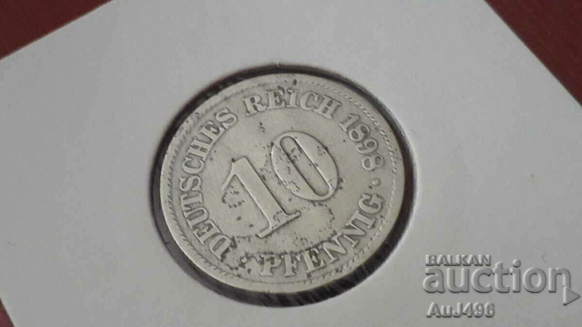Аукцион 10 pfennig 1898 --- монета с матричен гланц!