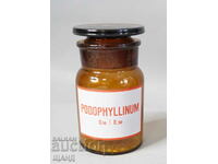 Old Glass Apothecary Bottle Jar Pharmacy PODOPHYLLINU