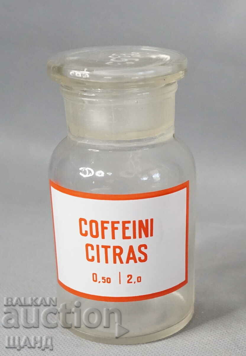 Sticla Veche Sticla Borcan Farmacie COFFEINI CIT