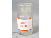 Old Glass Apothecary Bottle Jar Pharmacy ZINCI SULFAS