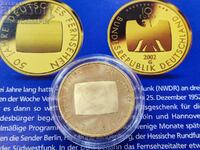 Argint 10 Euro 50 ani. TV în Germania 2002 Aur