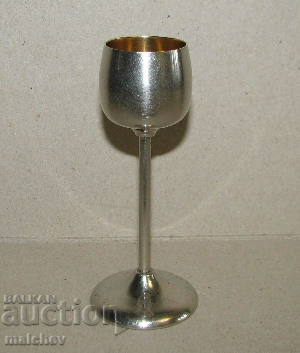 Παλιό ποτήρι λικέρ περ. Σήμανση από επινικελωμένο ορείχαλκο του 1930