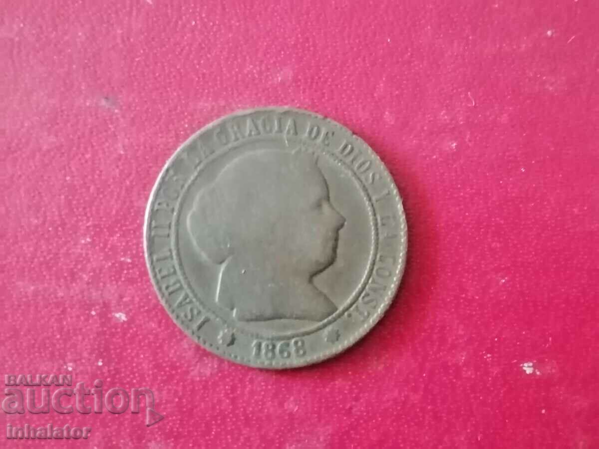 1868 2 1/2 centimos Spania OM - 8