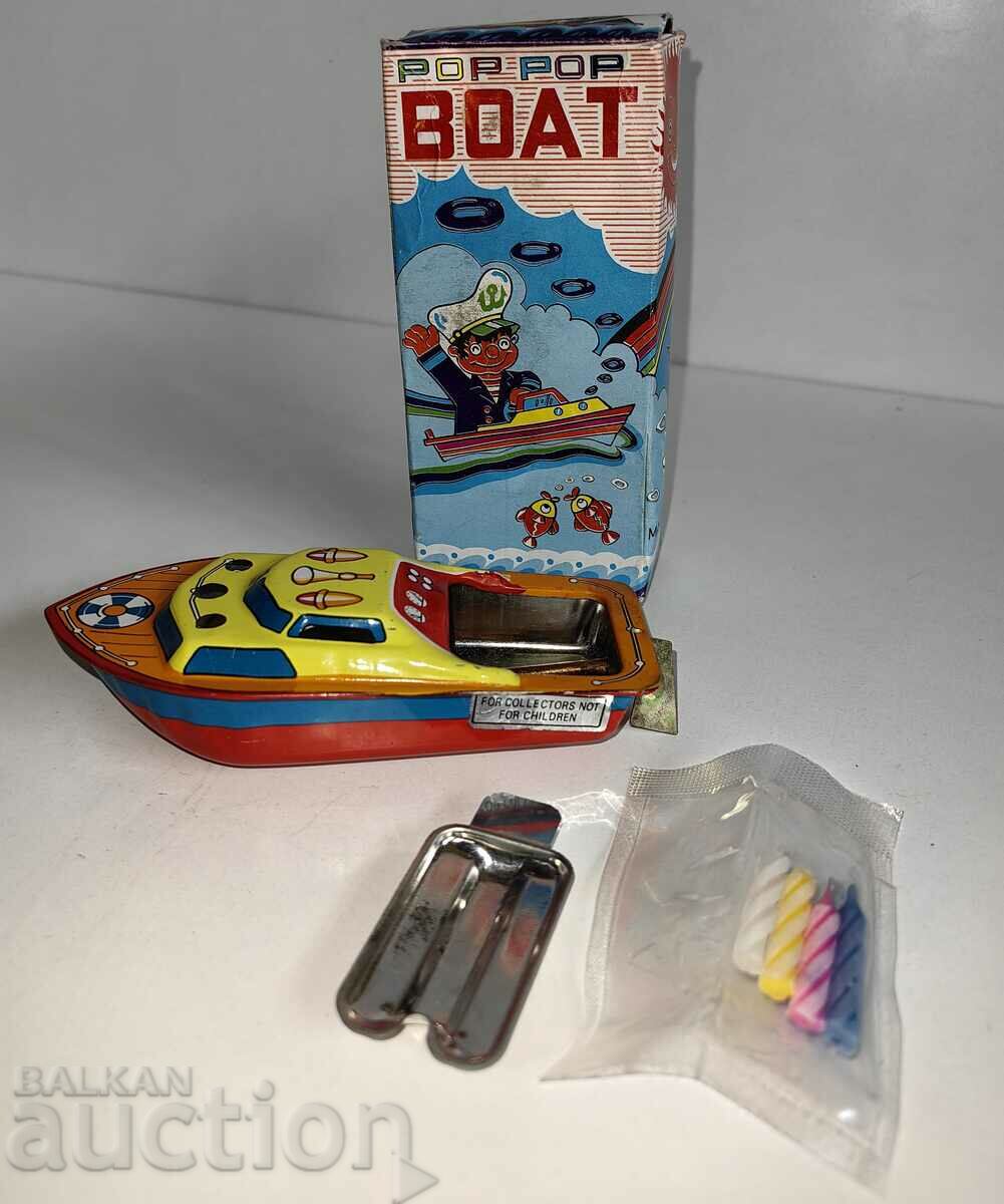 TIN BOAT CANDLE BOX CHILDREN'S TOY