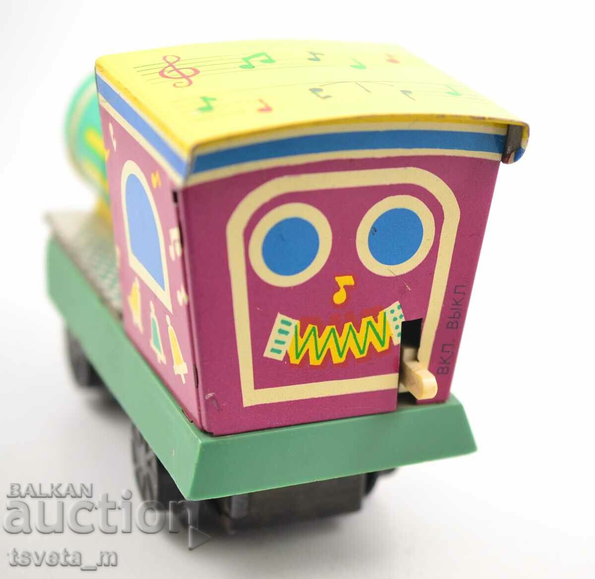 Mechanical tin toy locomotive USSR, soc - 6 Mechanical tin toy locomotive USSR, soc - 6