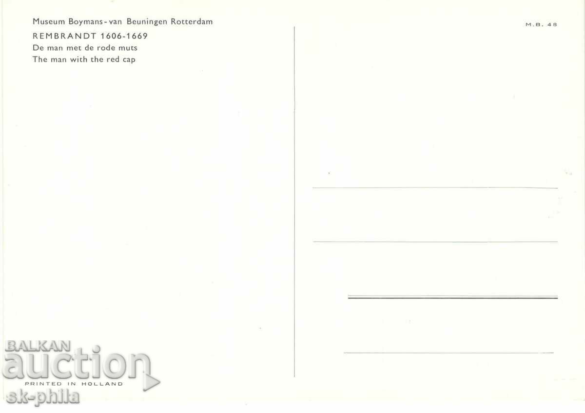 Παλιά καρτ ποστάλ - Τέχνη - Ρέμπραντ, Άνθρωπος με κόκκινο καπέλο με τιμή 1.40 BGN | € 0.72 Παλιά καρτ ποστάλ - Τέχνη - Ρέμπραντ, Άνθρωπος με κόκκινο καπέλο με τιμή 1.40 BGN | € 0.72