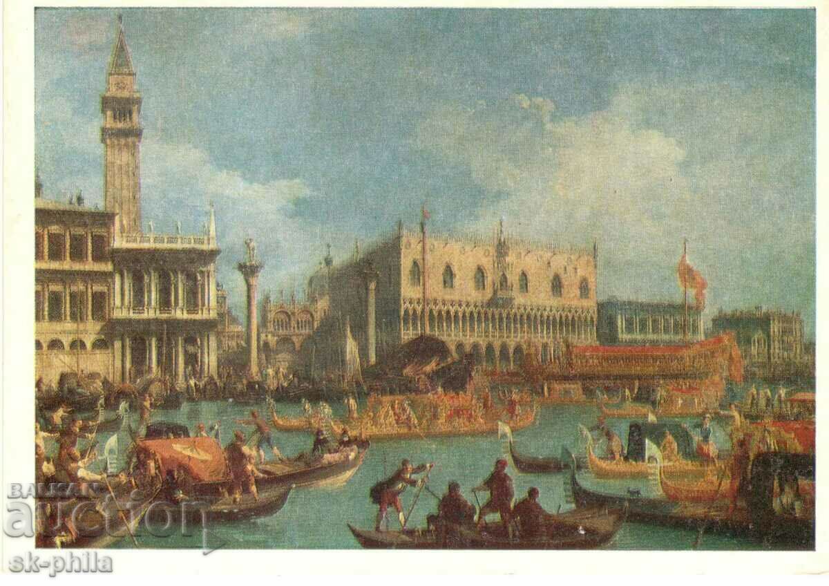 Old postcard - Art - Antonio Canaletto, Venice