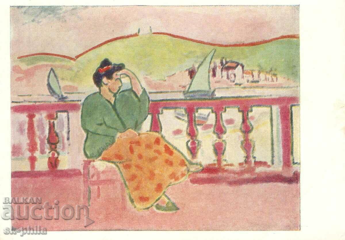 Carte poștală veche - Artă - Henri Matisse, Vedere de pe terasă
