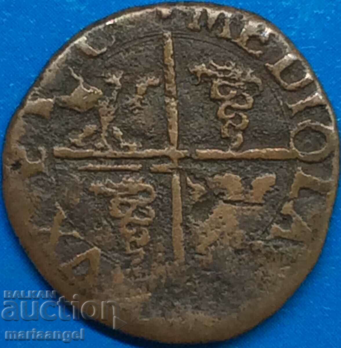 Italy quatrain Philip III Milan copper