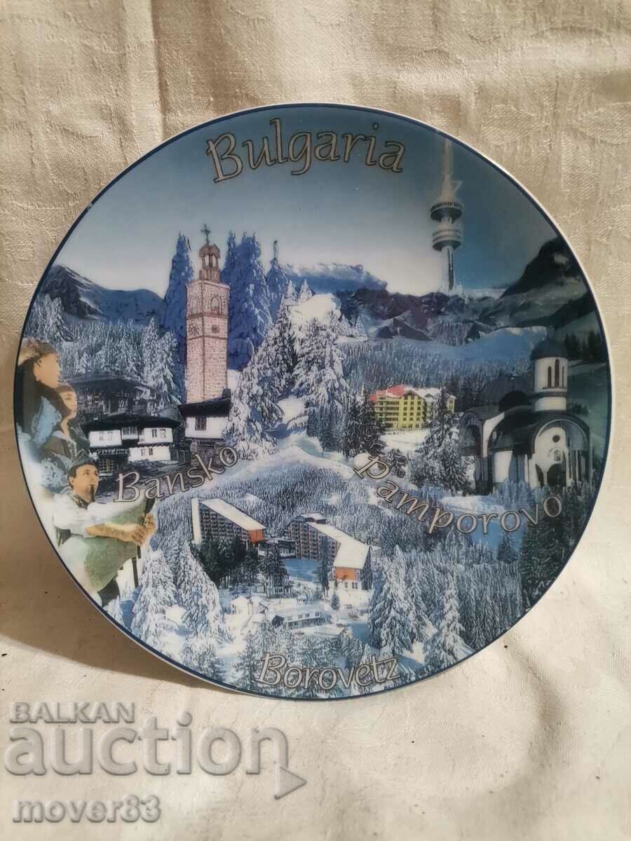 Souvenir plate. Porcelain. Resorts