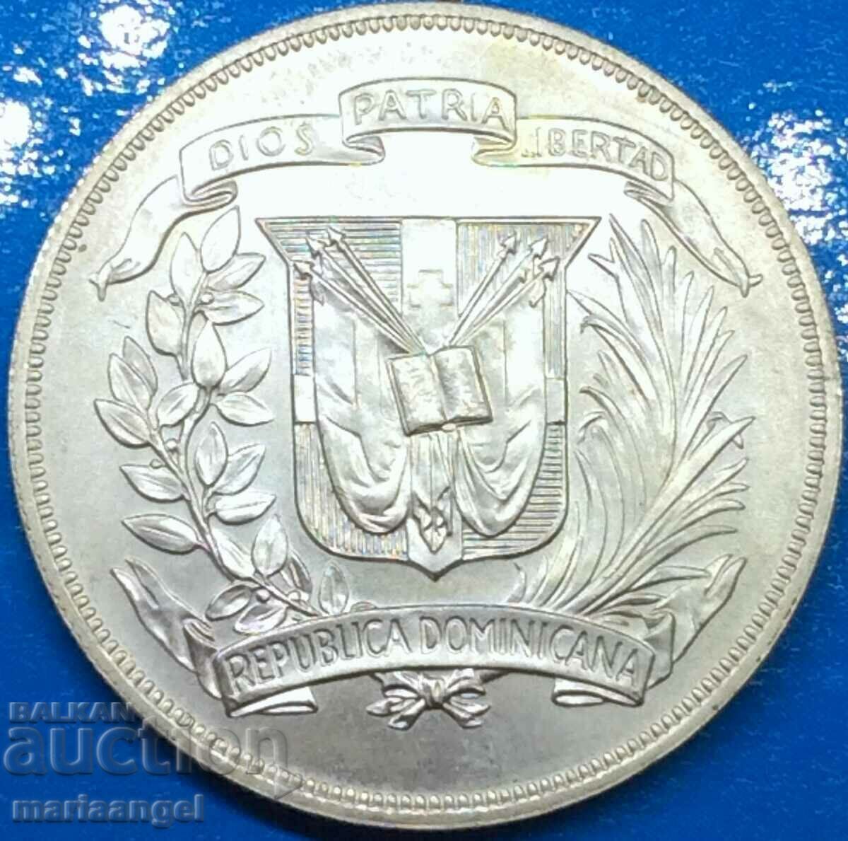 Δομινικανή Δημοκρατία 1 πέσο 1974 27,2 g ασήμι