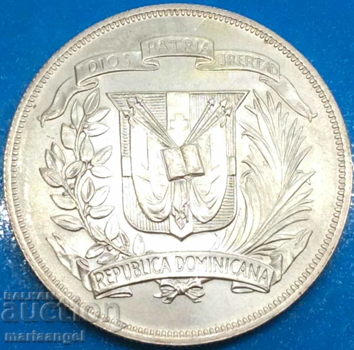 Republica Dominicană 1 peso 1974 27,2g argint