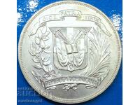 Dominican Republic 1 peso 1974 27.2g silver