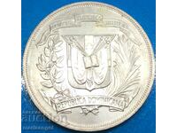 Dominican Republic 1 peso 1974 27.2g silver