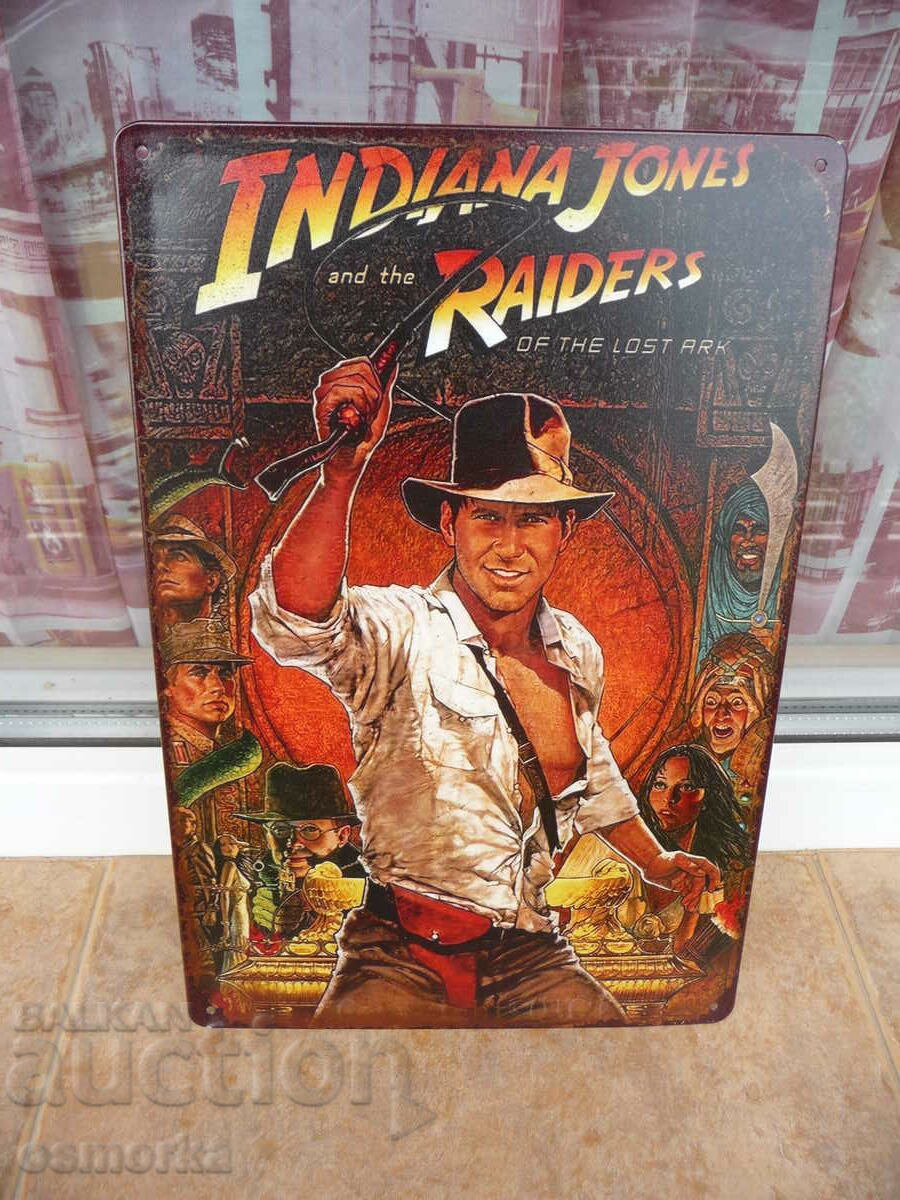 Metal sign movie Indiana Jones and the Raiders of the Ark