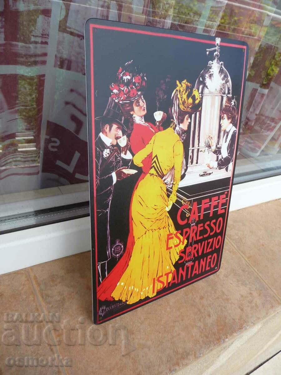Metal sign coffee espresso retro decoration cafe restaurant with price 18.00 BGN | € 9.20 Metal sign coffee espresso retro decoration cafe restaurant with price 18.00 BGN | € 9.20