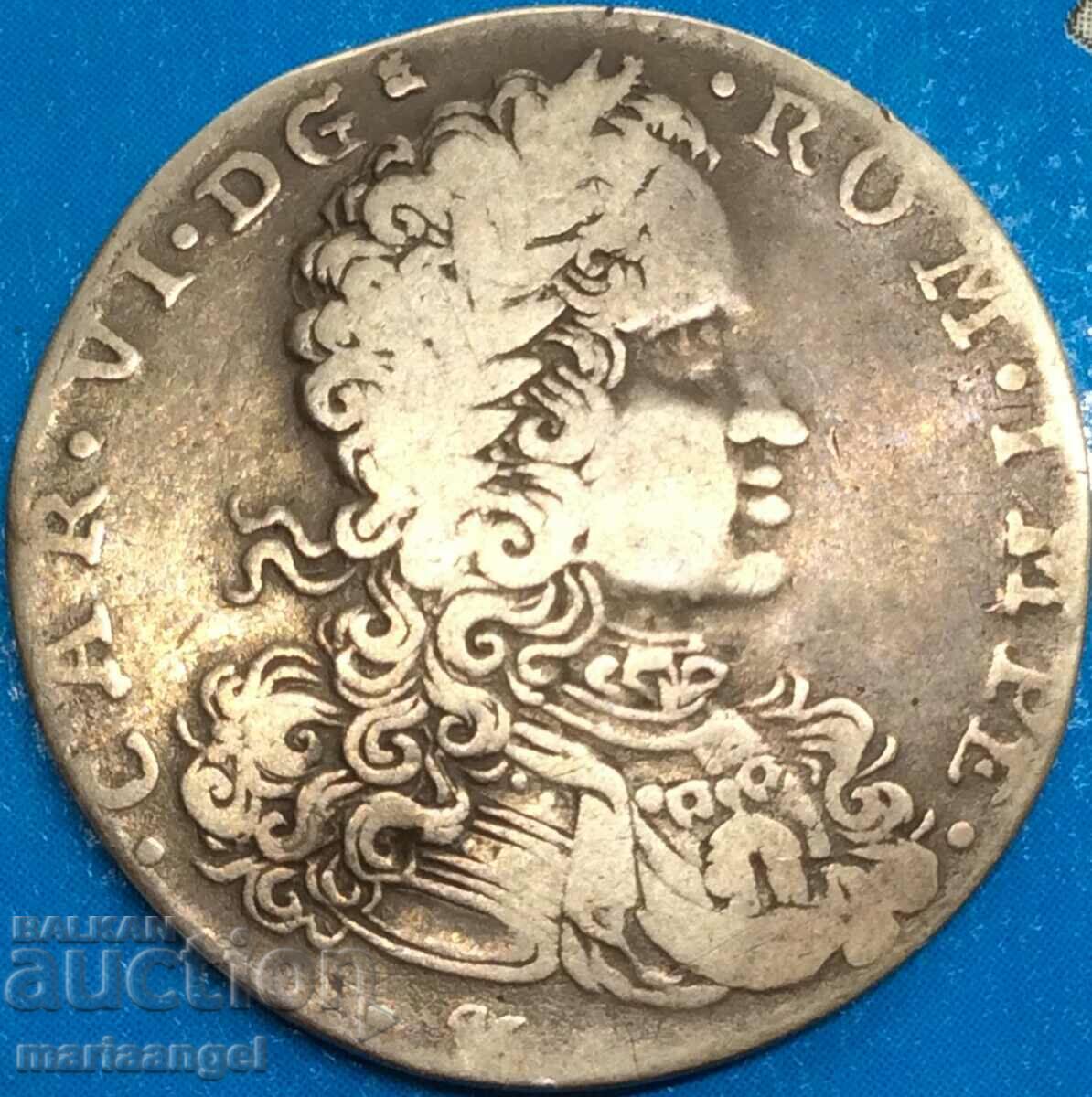 Naples 1715 20 grains Italy Tari Emperor Charles VI Spanish