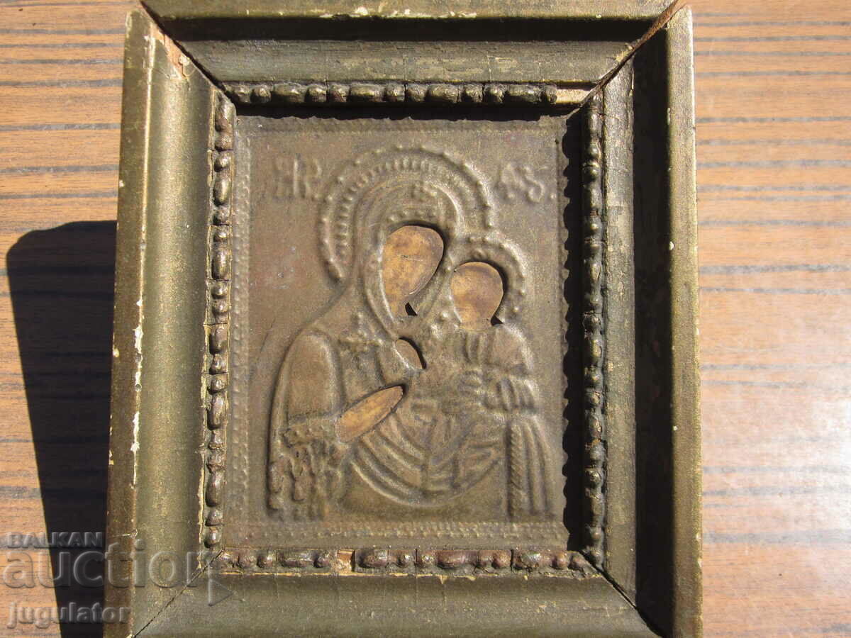 Auction  Kingdom of Bulgaria old domestic icon Virgin Mary with the Child