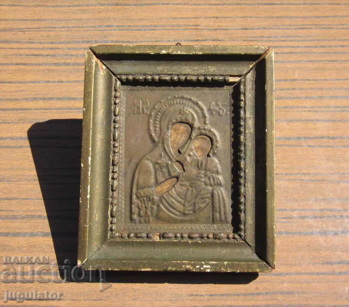 Kingdom of Bulgaria old domestic icon Virgin Mary with the Child