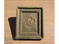 Царство България стара домашна икона Дева Мария с младенеца