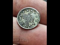 Monedă turcească de argint, otomană 1 Kurush 1255 / 21 BZC!