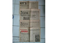 Newspapers Zarya, Yugu and Otechestven Front