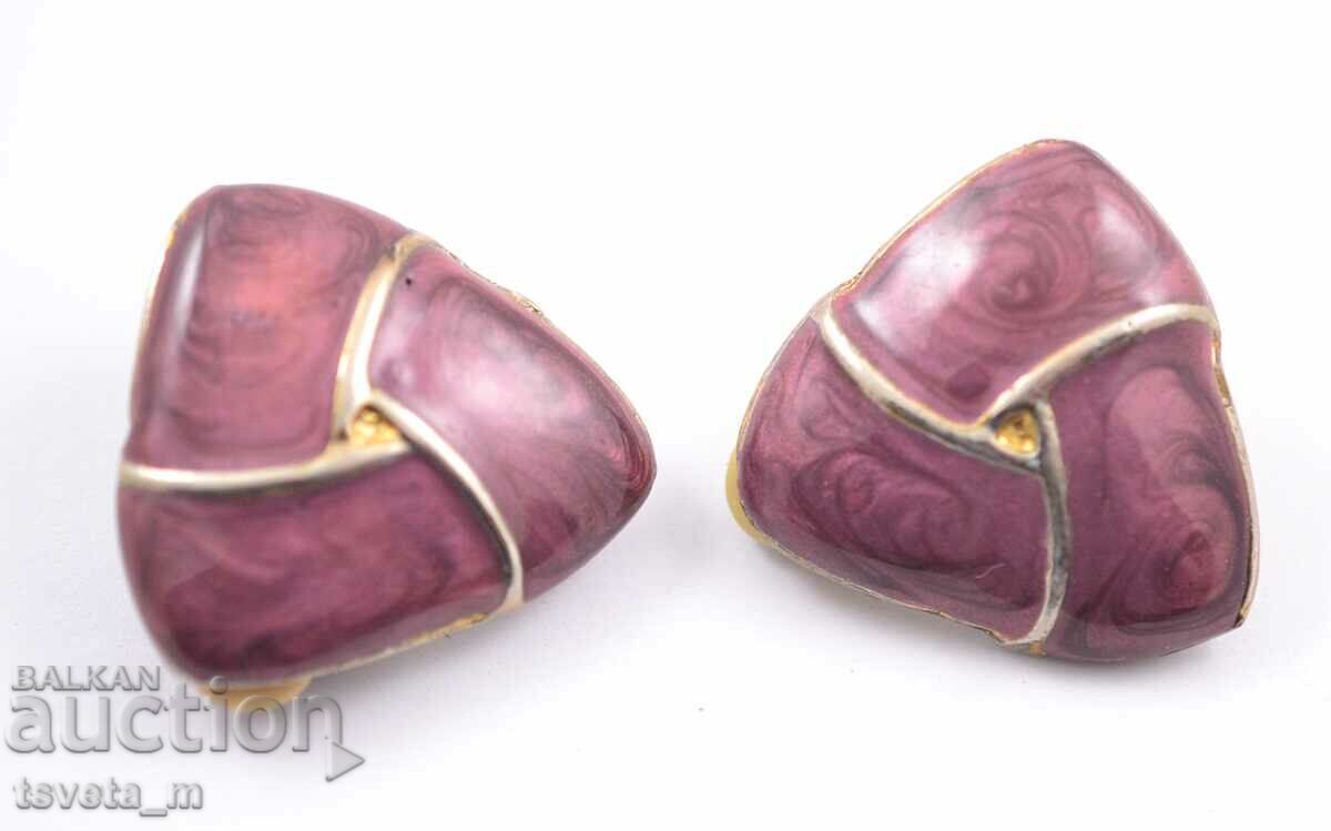 Auction Clip-on earrings, cellular enamel Auction Clip-on earrings, cellular enamel
