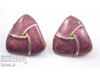 Clip-on earrings, cellular enamel